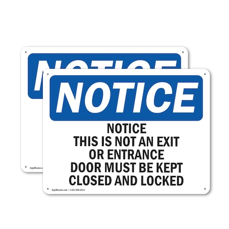 Signmission Exit Sign, Plastic, 24 in W, 18 in H, This Is Not An Exit Or Entrance Door OS-2PACK-NS-P-1824-L-16698